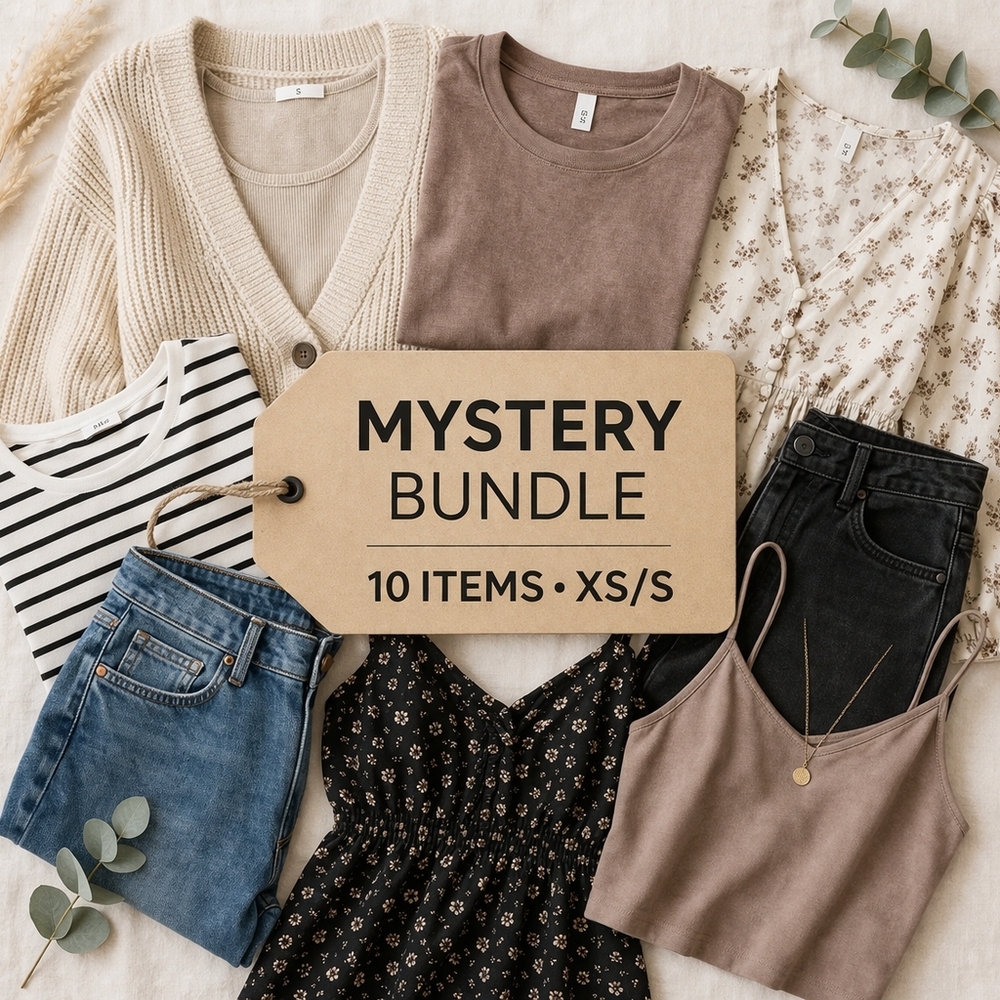 Mystery Clothing Bundle - Neutral & Black Mix (10 Items XS/S)